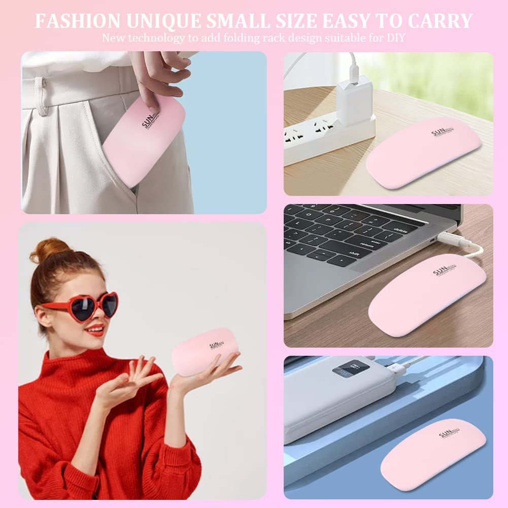 Mini UV LED Portable Nail Gel Curing Lamp with Timer (6W)