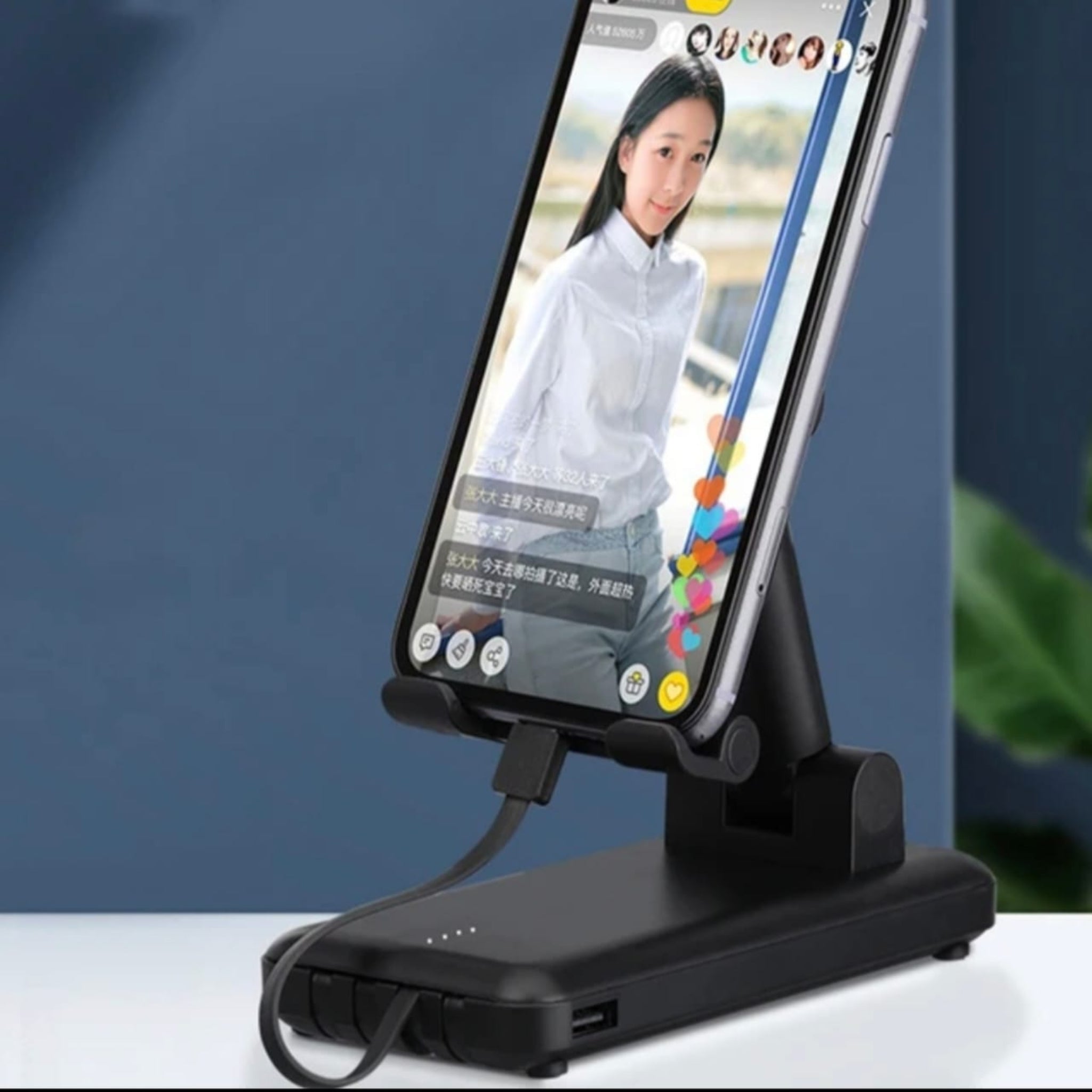 3-in-1 Foldable Desktop Phone Stand with Bluetooth Speaker