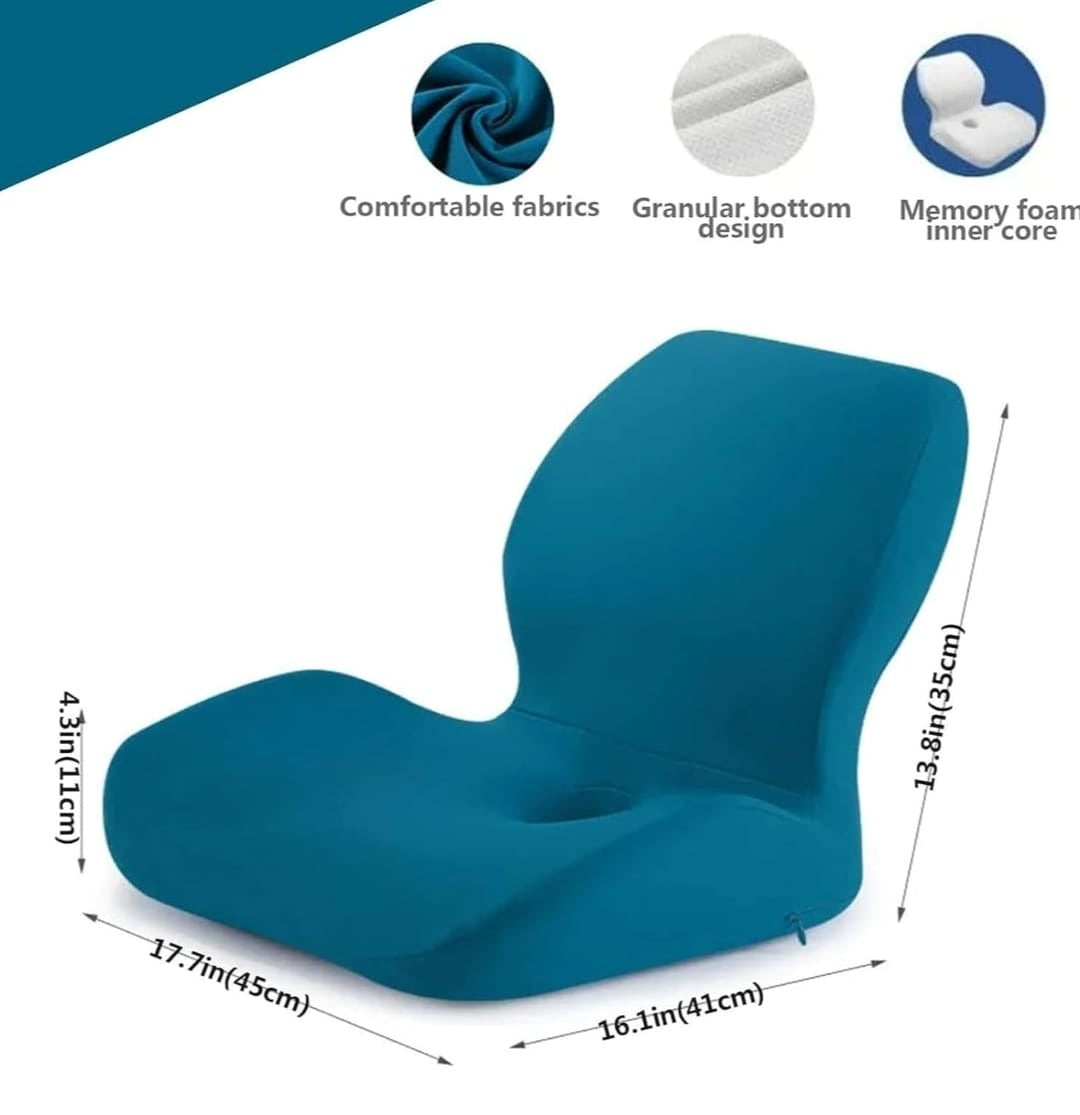 Ergonomic Memory Foam Lumbar Support Cushion | Orthopedic PU Backrest Pillow for Office Chair, Car & Home