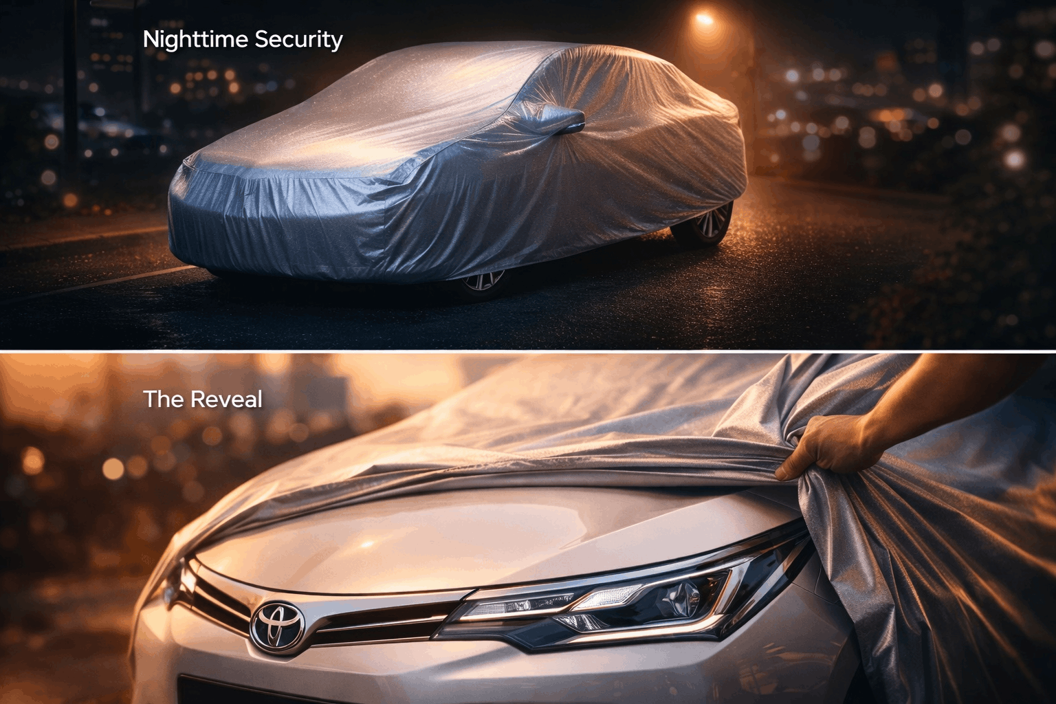 Premium Silver Parachute Car Top Cover for Toyota Corolla (2006–2023) | Waterproof & Heat Resistant Full Body Protection