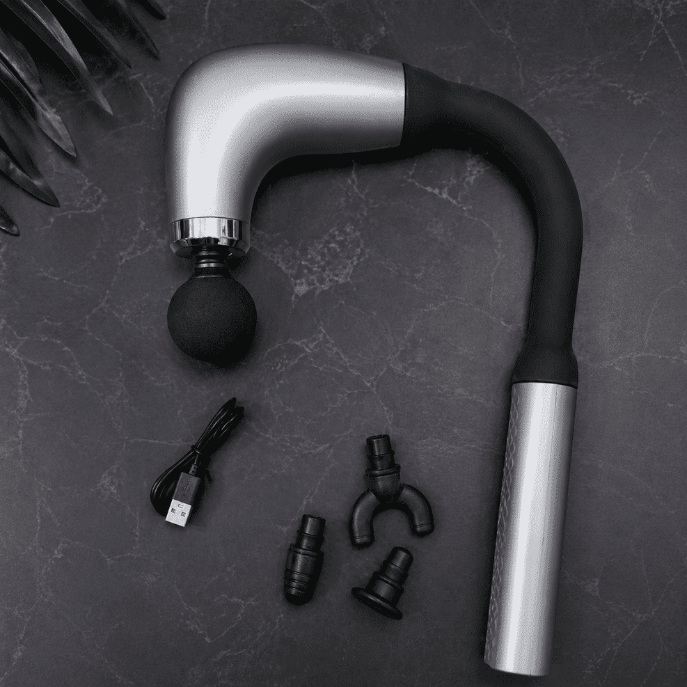 Long-Handle Fascial Massage Gun | Ergonomic Percussion Full-Body Muscle Relaxer