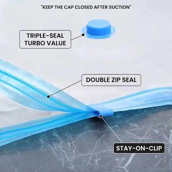 5-Pack Space-Saving Vacuum Storage Bags with Travel Hand Pump