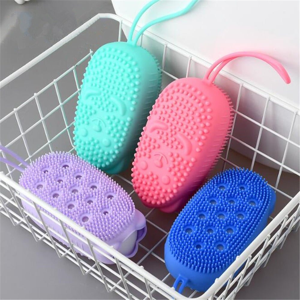 Silicone Body Scrubber & Exfoliating Bath Sponge Shower Brush
