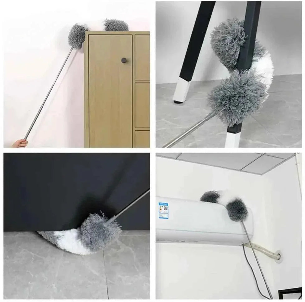 Extendable Bendable-Pole Microfiber Feather Duster for High Ceilings & Fans