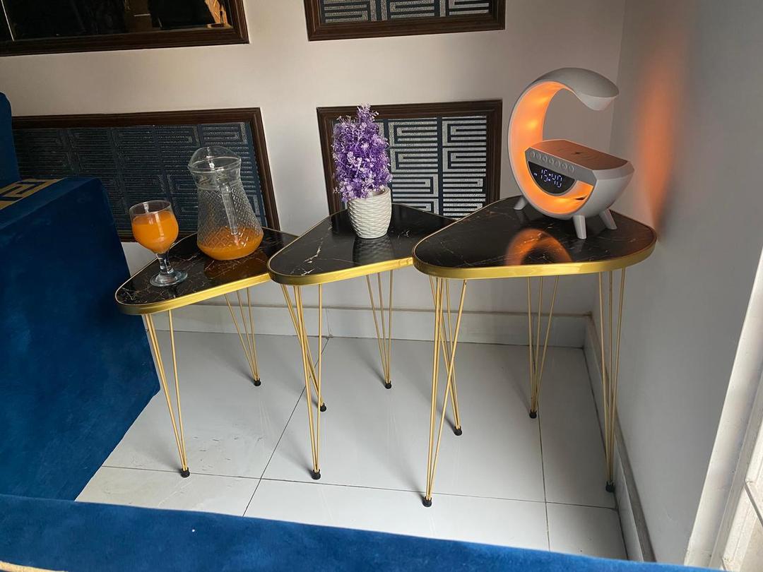Black Gold Coffee Table 18" Stylish Modern Design