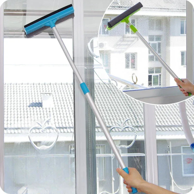 2-in-1 Long Handle Window Scraper – Adjustable Glass Cleaner