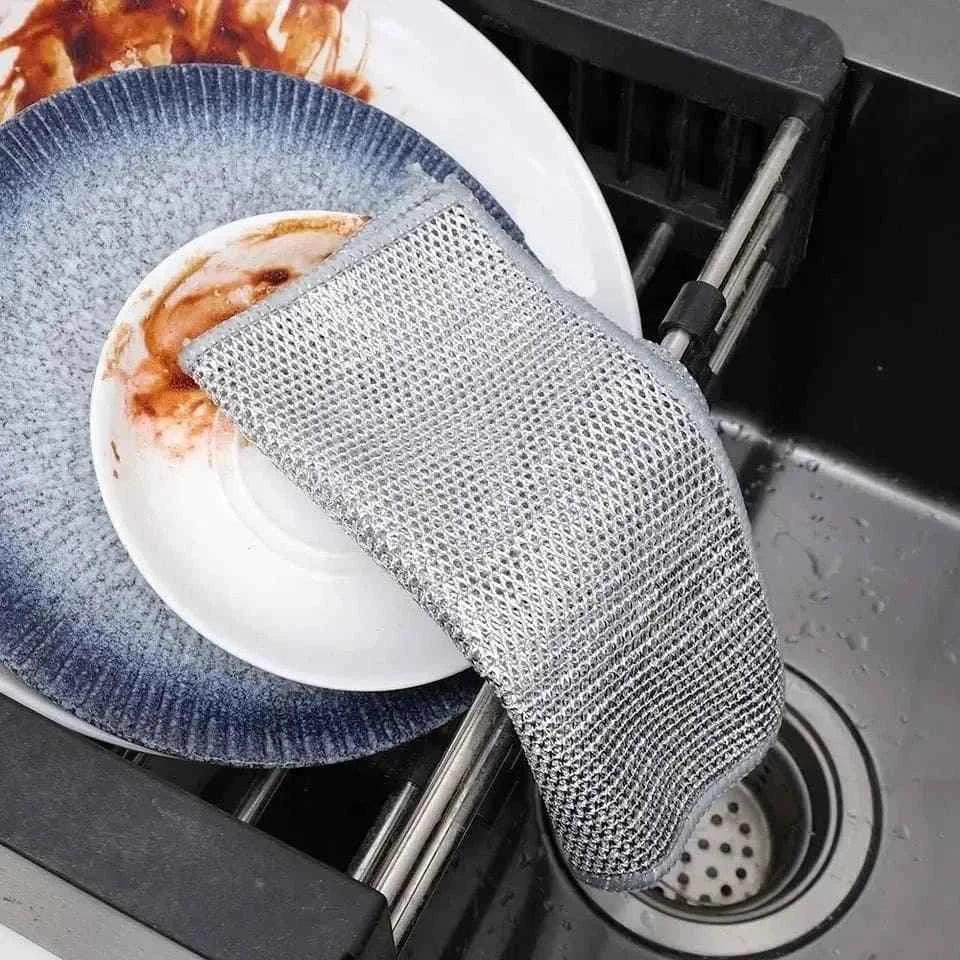 Non-Scratch Cleaning Cloth for Dishes | Durable Steel Wire Dishcloth