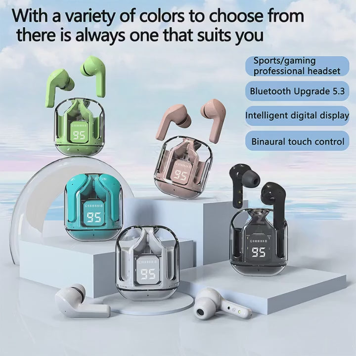 Load video: Stylish Air31 Earbuds with Battery Display