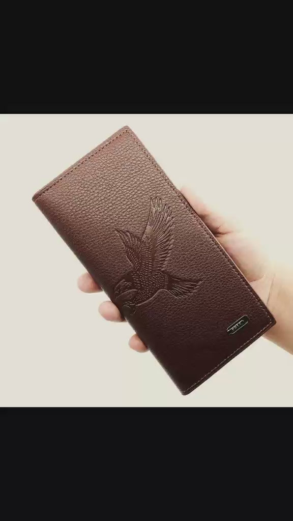 Load video: Premium Leather Wallet with Bird Design