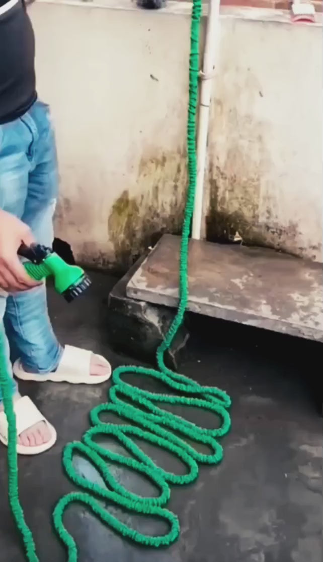 Load video: Magic Hose Pipe 50 Ft for Home, Lawn and car wash (Random Color)