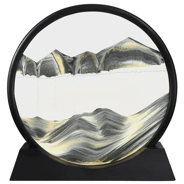 3D Moving Sand Art Lamp - Flowing Sand Painting Picture Dynamic Hourglass Night Light Decorative Desk Ornament Office Home Decor Lamp (Random Color)